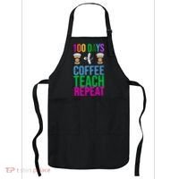 100 Days Of School Coffee Teach Repeat Apron thumb 0