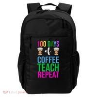 100 Days Of School Coffee Teach Repeat Backpack thumb 0