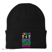 100 Days Of School Coffee Teach Repeat Beanie thumb 0