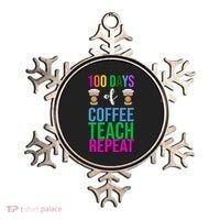 100 Days Of School Coffee Teach Repeat Ornament thumb 0