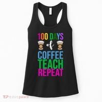 100 Days Of School Coffee Teach Repeat Women's Tank Top thumb 0