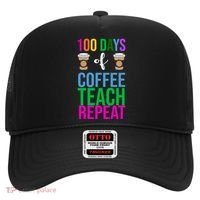 100 Days Of School Coffee Teach Repeat Hat thumb 0