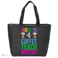 100 Days Of School Coffee Teach Repeat Tote Bag thumb 0