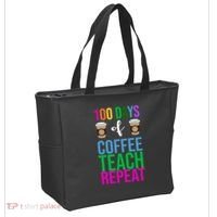 100 Days Of School Coffee Teach Repeat Tote Bag thumb 2