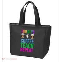 100 Days Of School Coffee Teach Repeat Tote Bag thumb 3