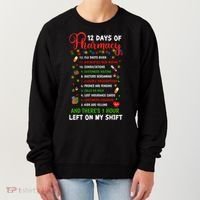 12 Days Of Pharmacy Funny Christmas Pharmacist Tech Xmas Gift Women's Sweatshirt thumb 0