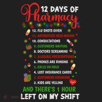 12 Days Of Pharmacy Funny Christmas Pharmacist Tech Xmas Gift Women's Sweatshirt thumb 2