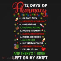 12 Days Of Pharmacy Funny Christmas Pharmacist Tech Xmas Gift Bucket Hat thumb 4