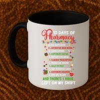 12 Days Of Pharmacy Funny Christmas Pharmacist Tech Xmas Gift Coffee Mug thumb 2