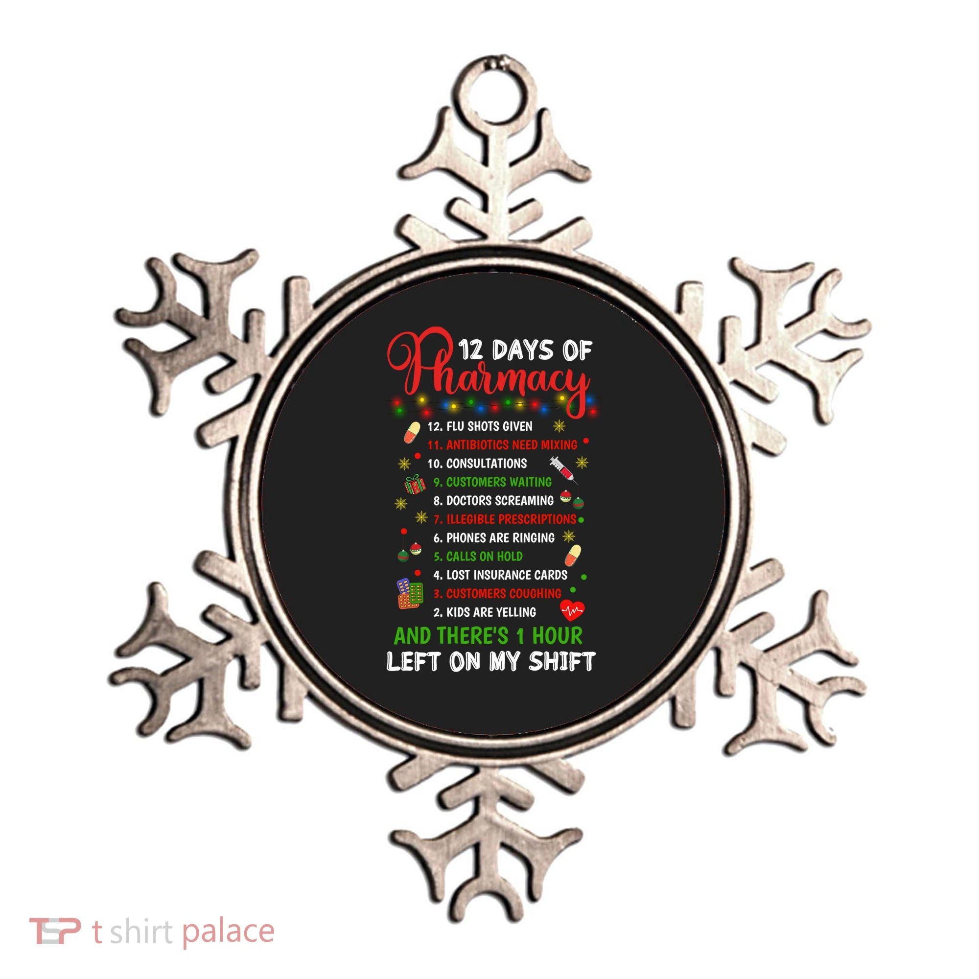 12 Days Of Pharmacy Funny Christmas Pharmacist Tech Xmas Gift Ornament