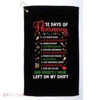 12 Days Of Pharmacy Funny Christmas Pharmacist Tech Xmas Gift Golf Towel thumb 0