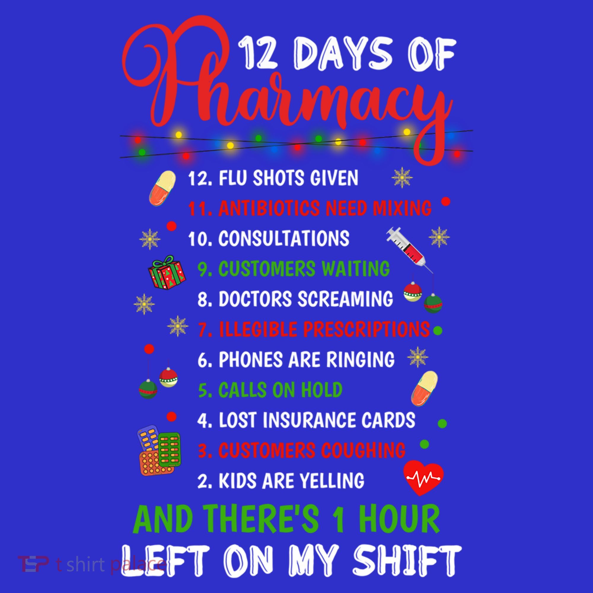 12 Days Of Pharmacy Funny Christmas Pharmacist Tech Xmas Gift Polo