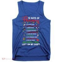 12 Days Of Pharmacy Funny Christmas Pharmacist Tech Xmas Gift Tank Top thumb 0