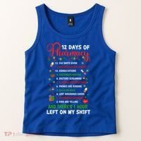 12 Days Of Pharmacy Funny Christmas Pharmacist Tech Xmas Gift Tank Top thumb 2