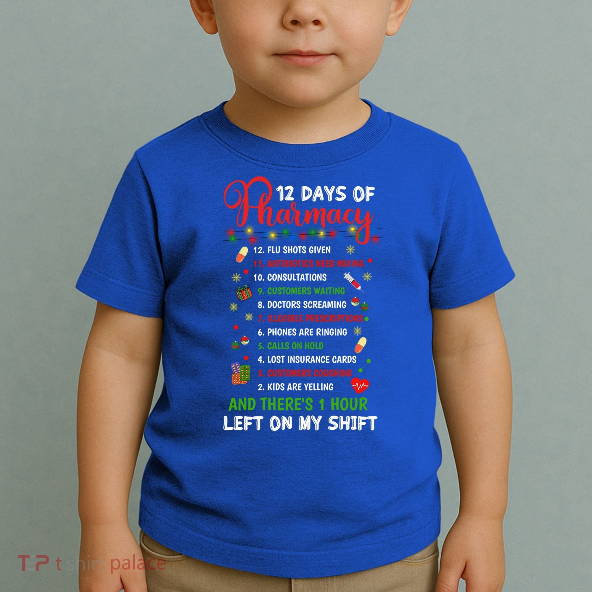 12 Days Of Pharmacy Funny Christmas Pharmacist Tech Xmas Gift Toddler T-Shirt