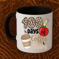 100 Days Of Coffee And Chaos Teacher Coffee Mug thumb 2