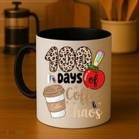 100 Days Of Coffee And Chaos Teacher Coffee Mug thumb 4