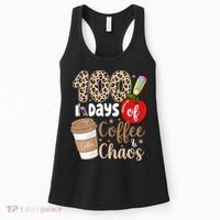 100 Days Of Coffee And Chaos Teacher Women's Tank Top thumb 0
