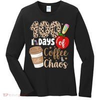 100 Days Of Coffee And Chaos Teacher Women's Long Sleeve Shirt thumb 0