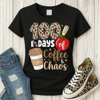 100 Days Of Coffee And Chaos Teacher Women's T-Shirt thumb 3
