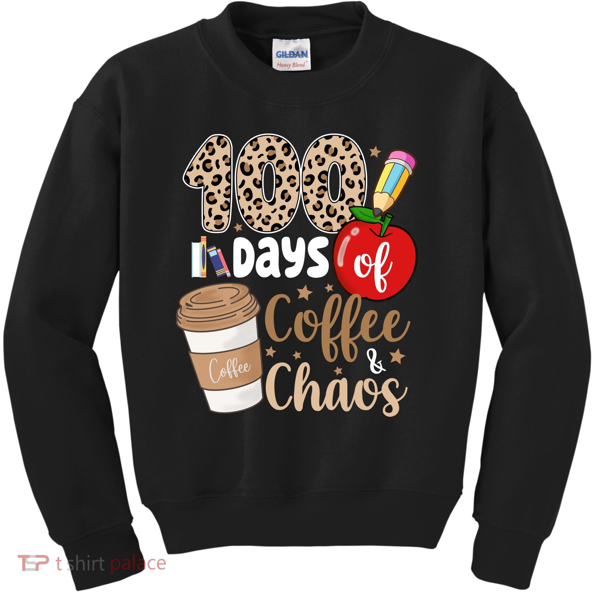 100 Days Of Coffee And Chaos Teacher Kids Sweatshirt