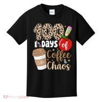 100 Days Of Coffee And Chaos Teacher Kids T-Shirt thumb 0