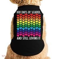 100 Days Of School And Still Loving It Heart Happy 100th Day Gift Doggie Tank thumb 0