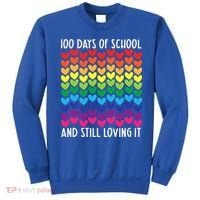 100 Days Of School And Still Loving It Heart Happy 100th Day Gift Sweatshirt thumb 0