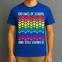 100 Days Of School And Still Loving It Heart Happy 100th Day Gift T-Shirt thumb 3