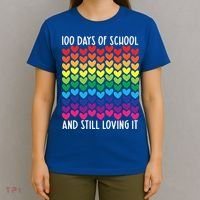 100 Days Of School And Still Loving It Heart Happy 100th Day Gift T-Shirt thumb 4