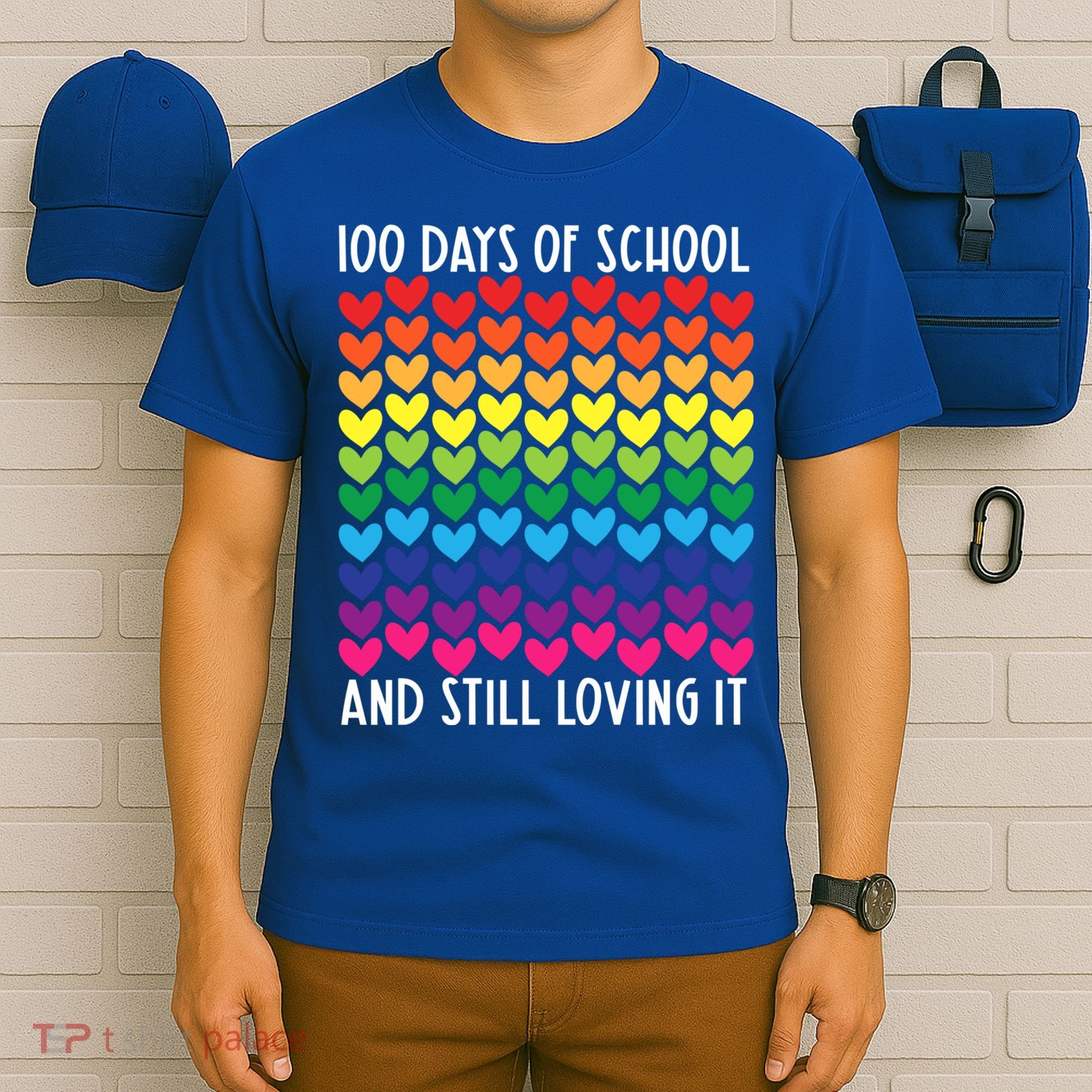 100 Days Of School And Still Loving It Heart Happy 100th Day Gift T-Shirt