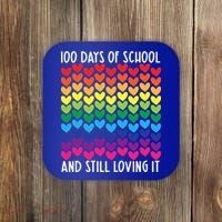 100 Days Of School And Still Loving It Heart Happy 100th Day Gift Coaster thumb 0