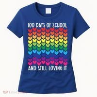 100 Days Of School And Still Loving It Heart Happy 100th Day Gift Women's T-Shirt thumb 0