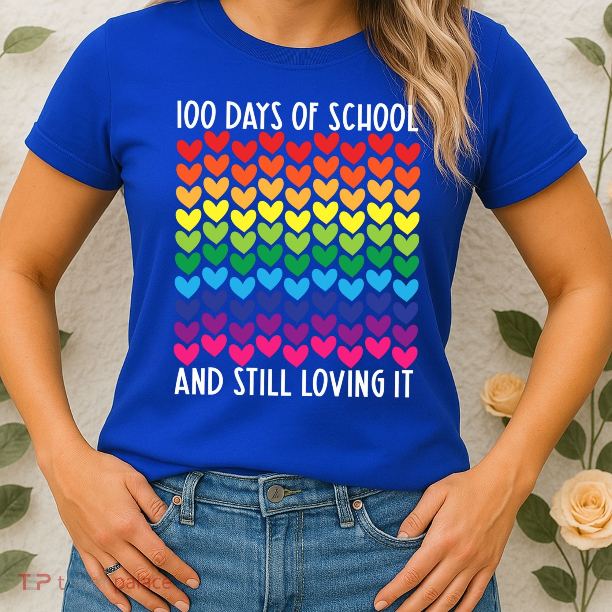 100 Days Of School And Still Loving It Heart Happy 100th Day Gift Women's T-Shirt