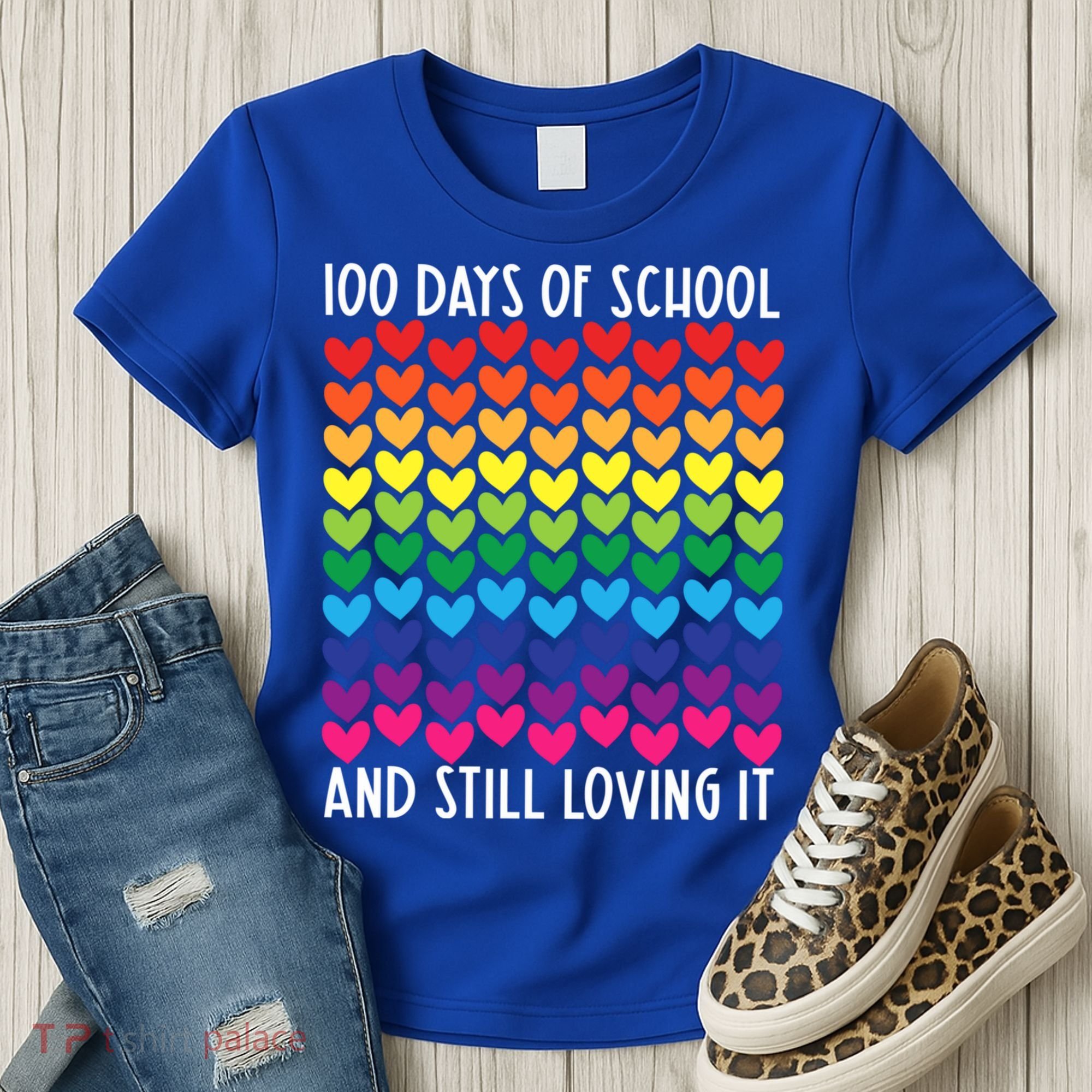 100 Days Of School And Still Loving It Heart Happy 100th Day Gift Women's T-Shirt