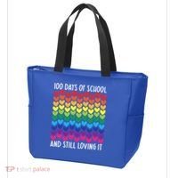 100 Days Of School And Still Loving It Heart Happy 100th Day Gift Tote Bag thumb 3
