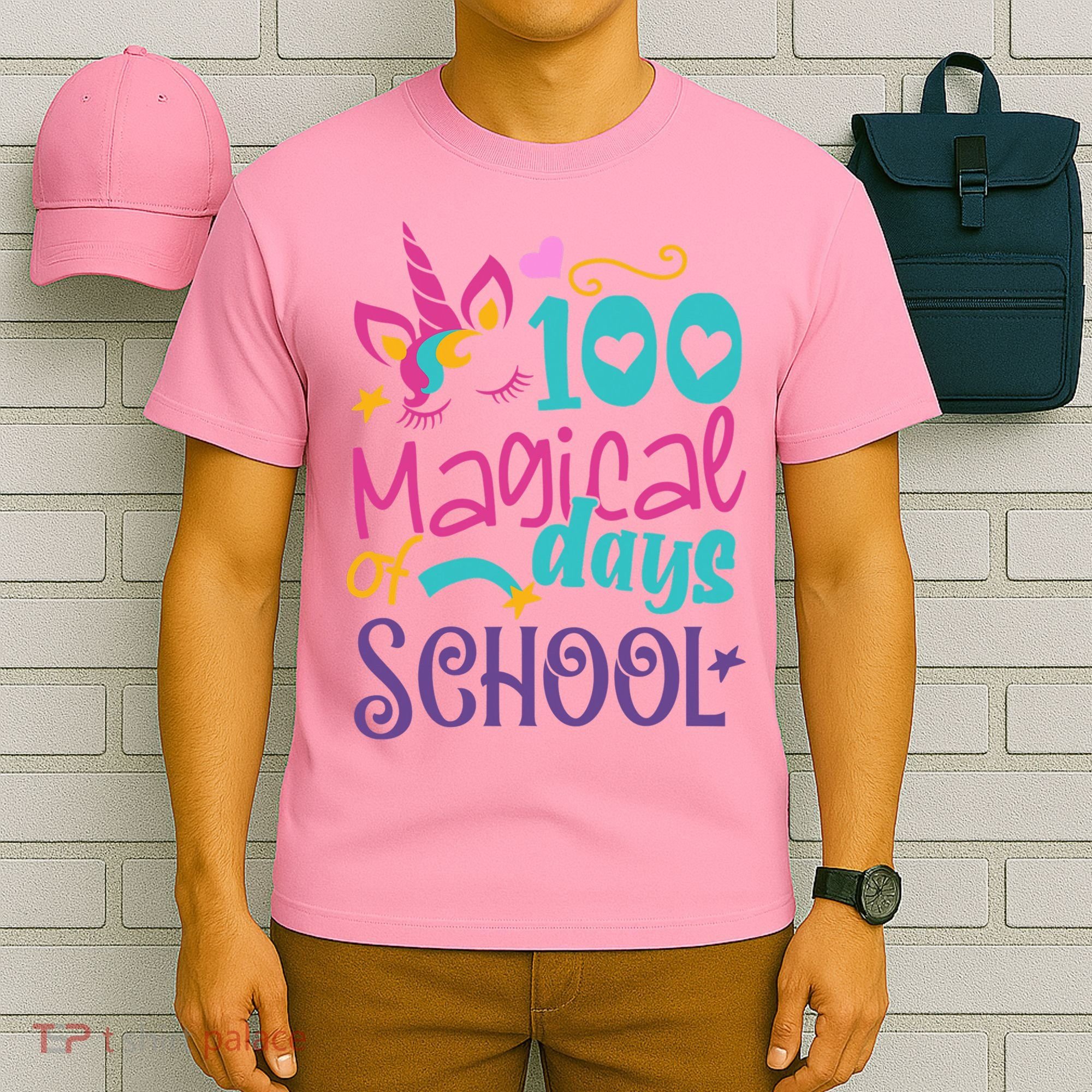 100th Day Of School Unicorn 100 Magical Days Teacher Girls T-Shirt