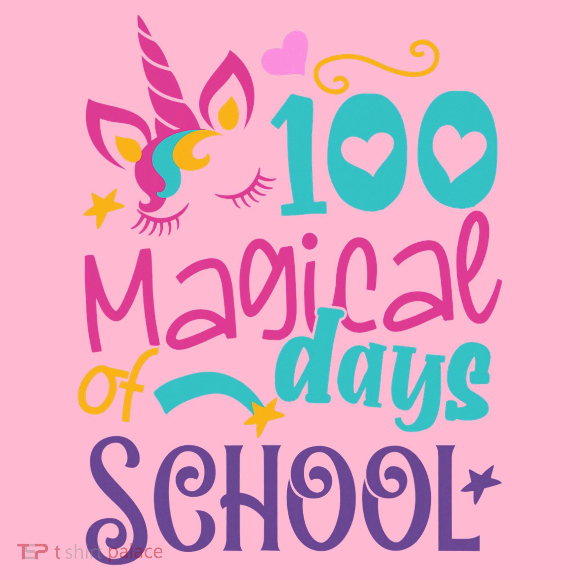 100th Day Of School Unicorn 100 Magical Days Teacher Girls T-Shirt