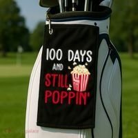 100 Days Of School And Still Poppin Golf Towel thumb 2