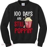 100 Days Of School And Still Poppin Kids Sweatshirt thumb 0