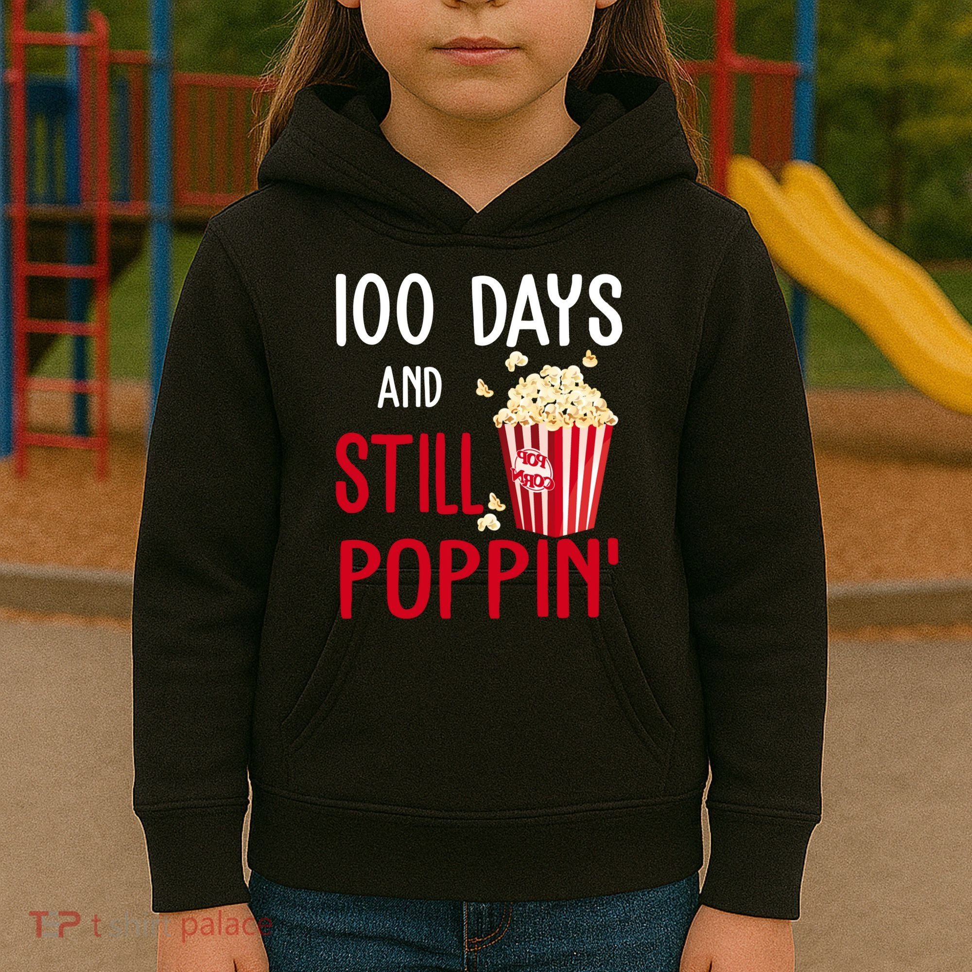 100 Days Of School And Still Poppin Kids Hoodie