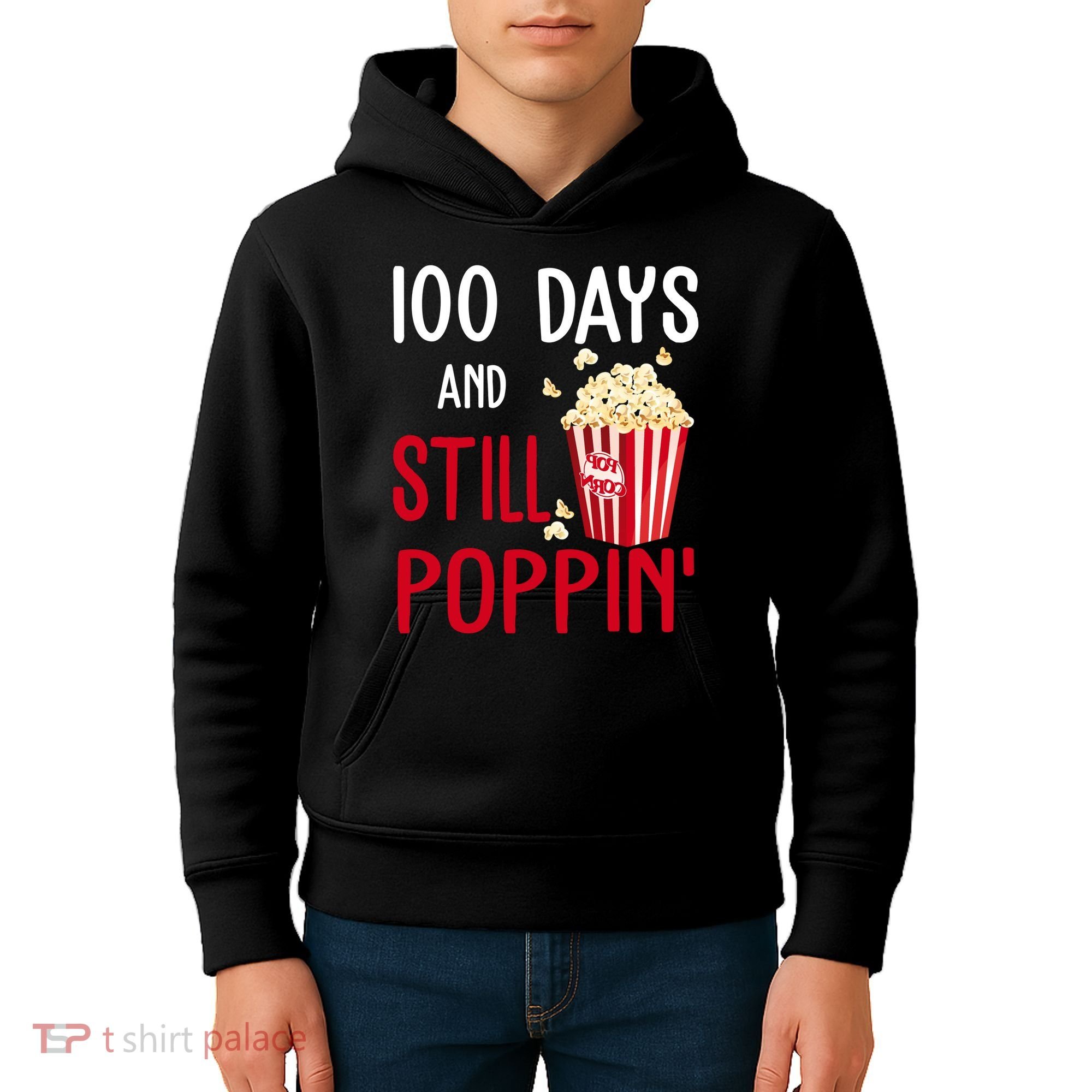 100 Days Of School And Still Poppin Kids Hoodie