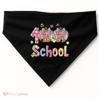 100 Days Of School Brushstroke Disco Substitute Teacher Life USA-Made Doggie Bandana thumb 0