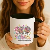 100 Days Of School Brushstroke Disco Substitute Teacher Life Coffee Mug thumb 3