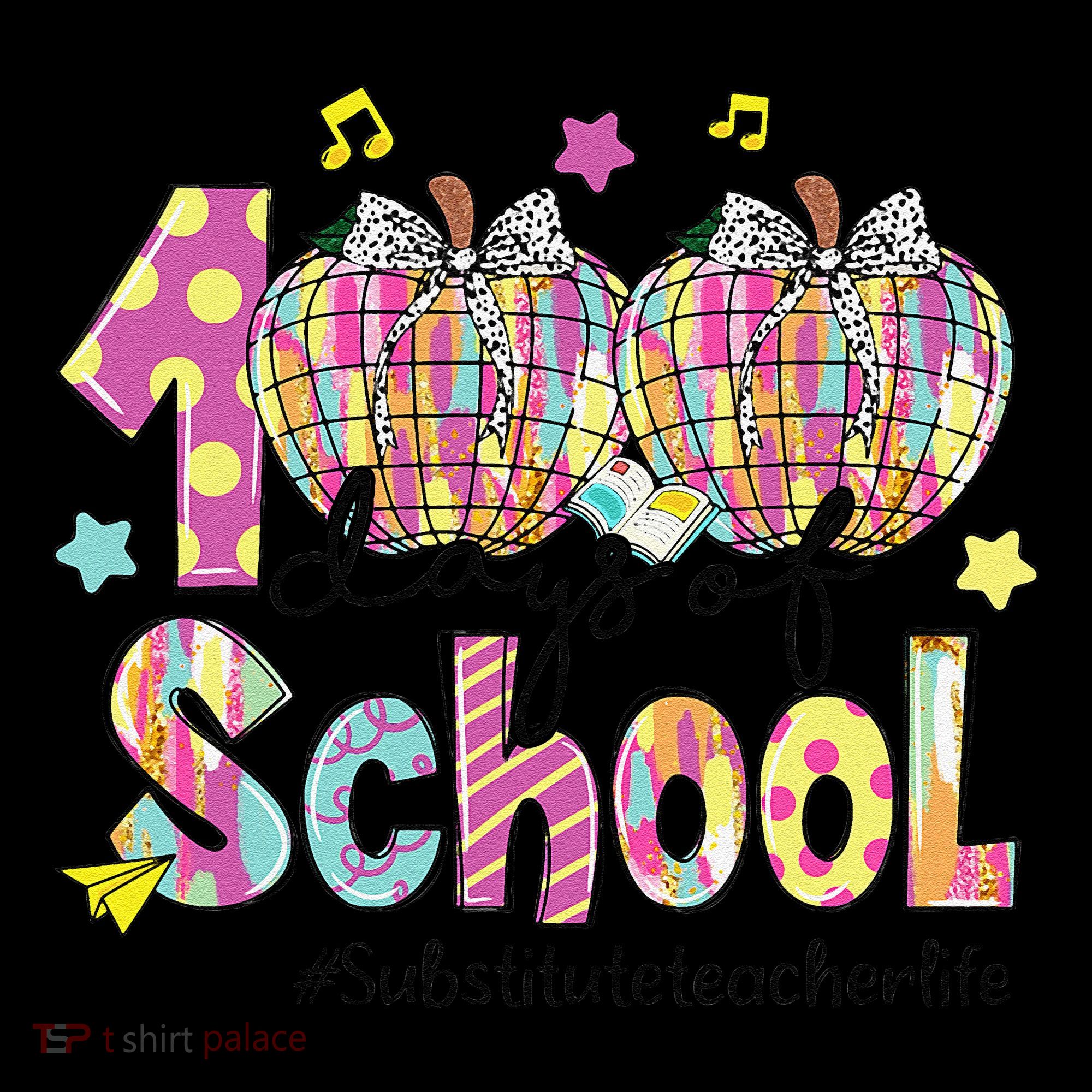 100 Days Of School Brushstroke Disco Substitute Teacher Life Coffee Mug