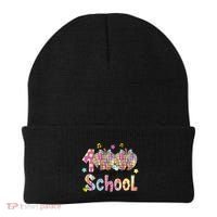 100 Days Of School Brushstroke Disco Substitute Teacher Life Beanie thumb 0