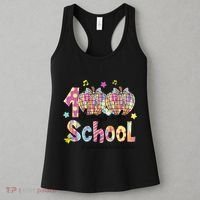 100 Days Of School Brushstroke Disco Substitute Teacher Life Women's Tank Top thumb 3