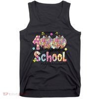 100 Days Of School Brushstroke Disco Substitute Teacher Life Tank Top thumb 0