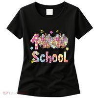 100 Days Of School Brushstroke Disco Substitute Teacher Life Women's T-Shirt thumb 0