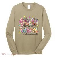 100 Days Of School Brushstroke Disco Substitute Teacher Life Long Sleeve Shirt thumb 0